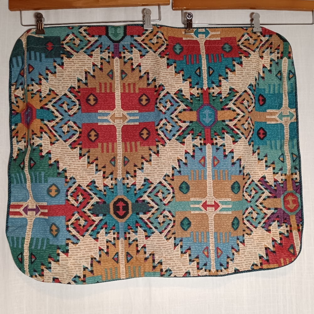 VTG Bed Ensemble 80s Springs Southwest Bedskirt+Standard Sham+Sheets Full/Double